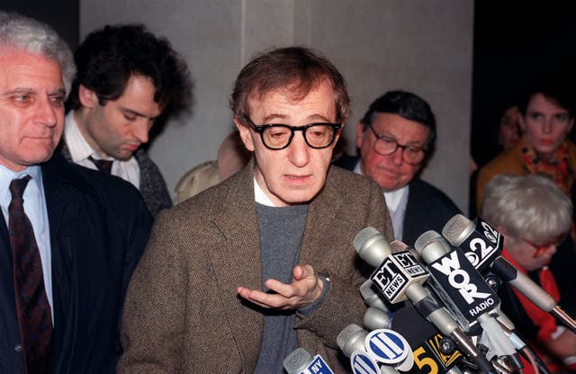 <p>Allen at a 1993 press conference in New York over child custody</p>