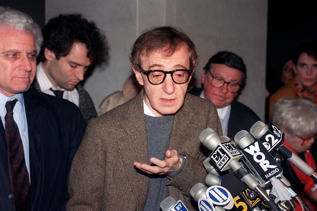<p>Allen at a 1993 press conference in New York over child custody</p>