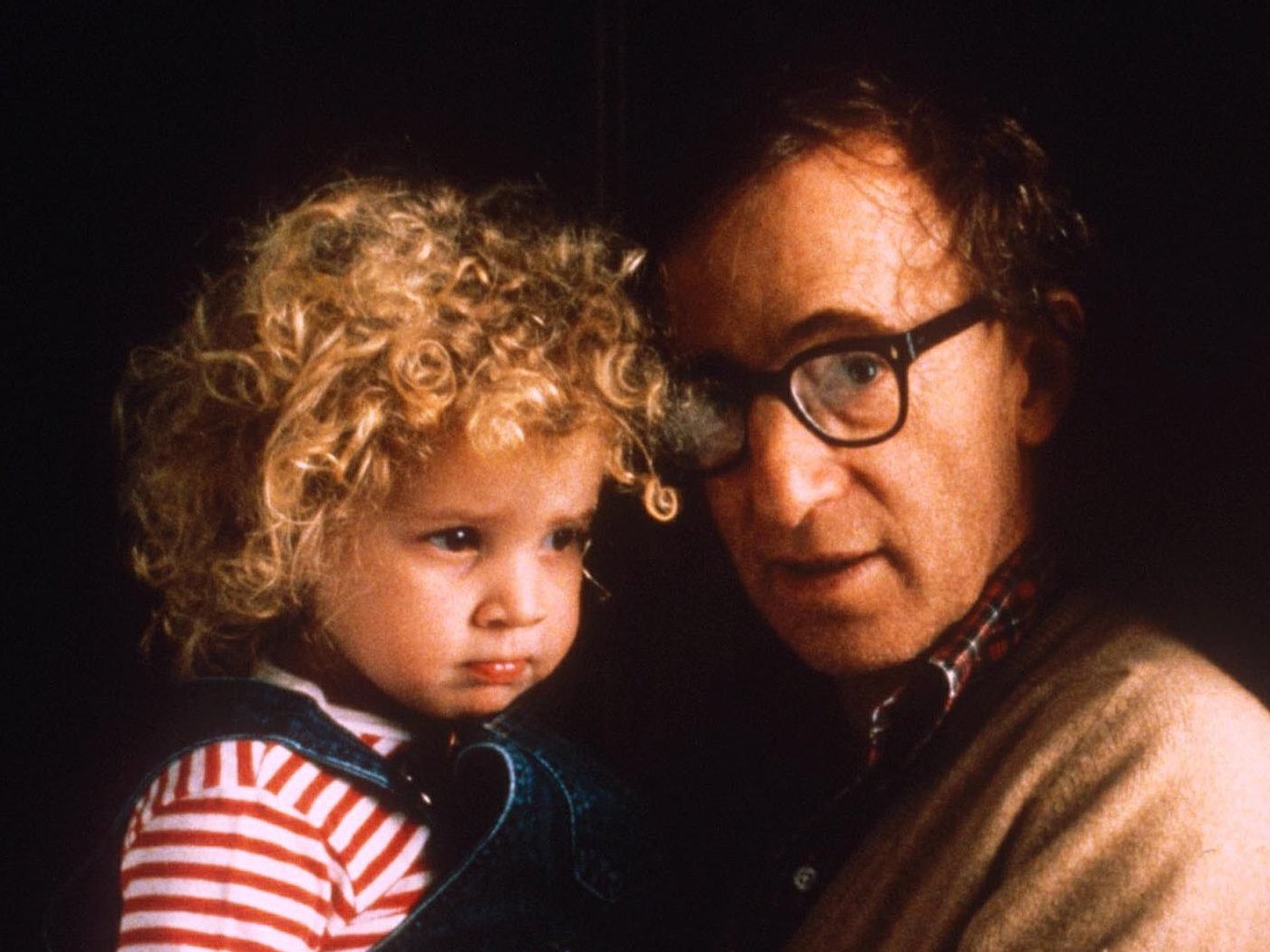 Dylan Farrow and Woody Allen in 1988