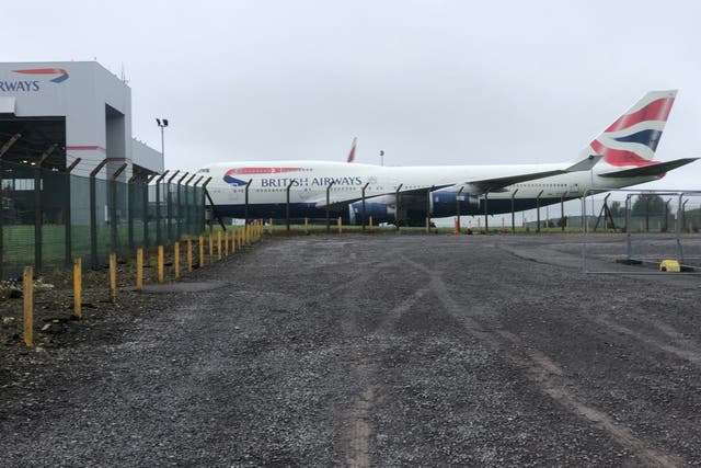 Going nowhere: a soon-to-be-scrapped British Airways Boeing 747 at Cardiff airport