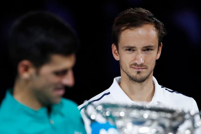 Daniil Medvedev (right) was thrashed by Novak Djokovic in the Australian Open men’s singles final