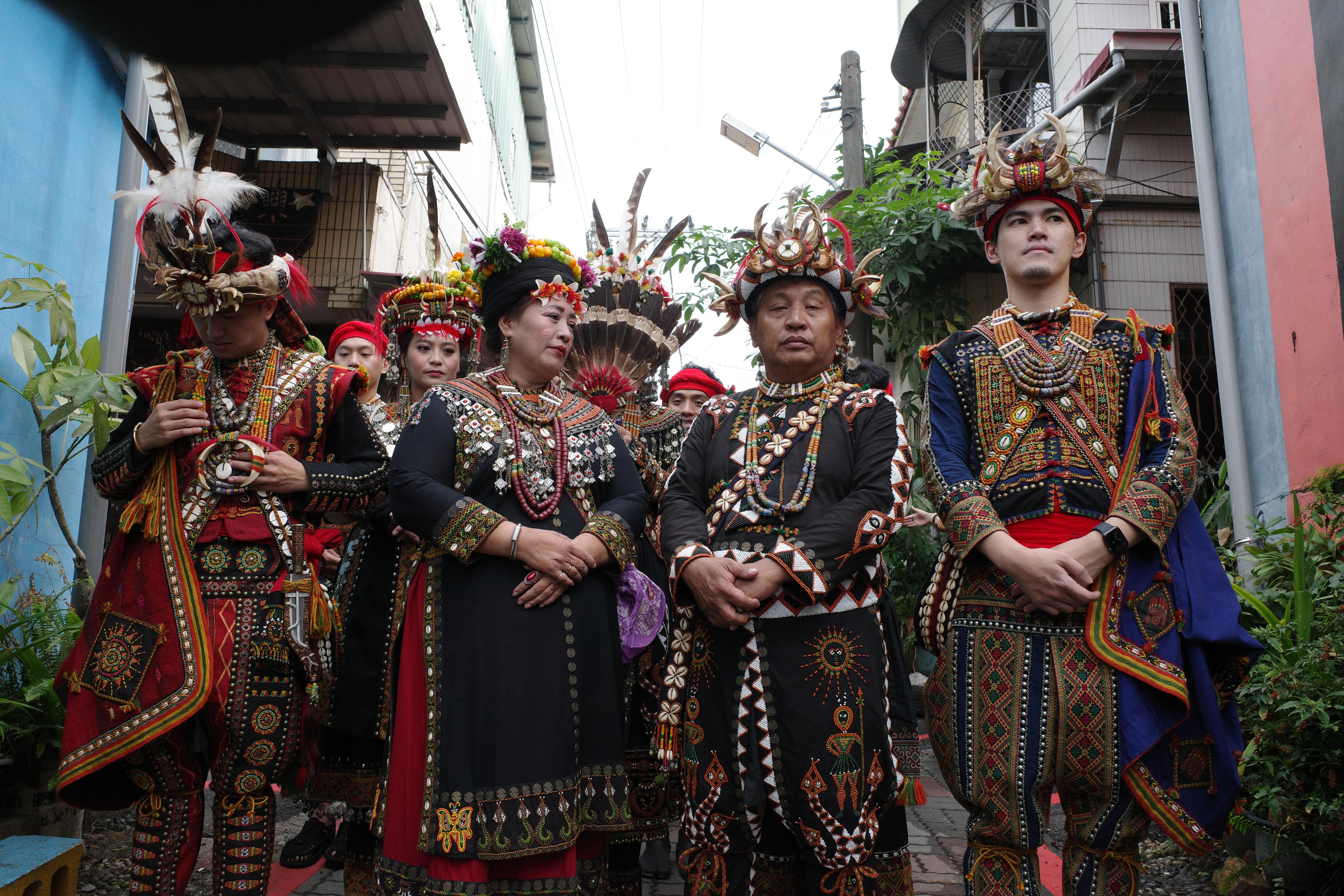 Members of the Paiwan tribe attend a wedding ceremony in Pingtung, Taiwan, in December 2020