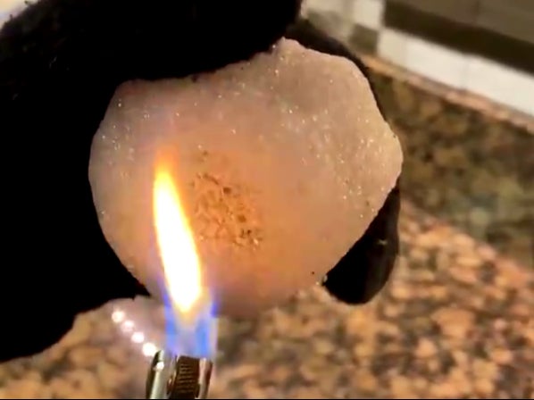 A TikTok user attempting to prove the recent snowfall is ‘fake’