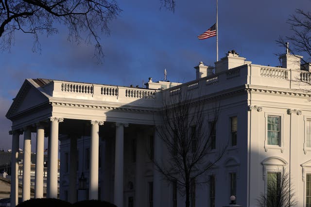 <p>Joe Biden ordered flags flown at half-staff at White House</p>