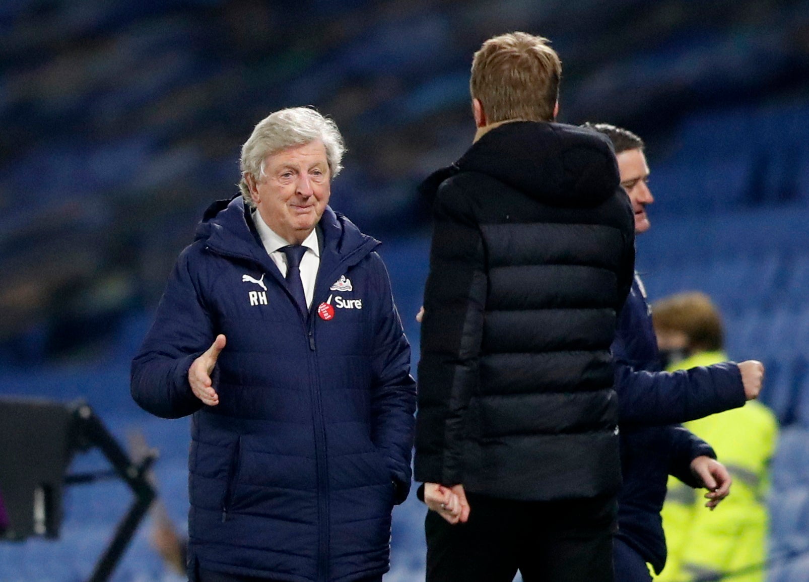 Roy Hodgson goes to shake Graham Potter’s hand