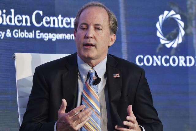 <p>Ken Paxton, ​​Attorney General State of Texas attends the forum ‘Partnerships to Eradicate Human Trafficking in the Americas’ at the 2019 Concordia Americas Summit on 14 May 2019 in Bogota, Colombia</p>