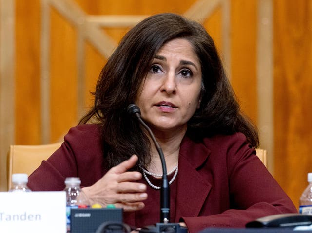 Neera Tanden at a confirmation hearing