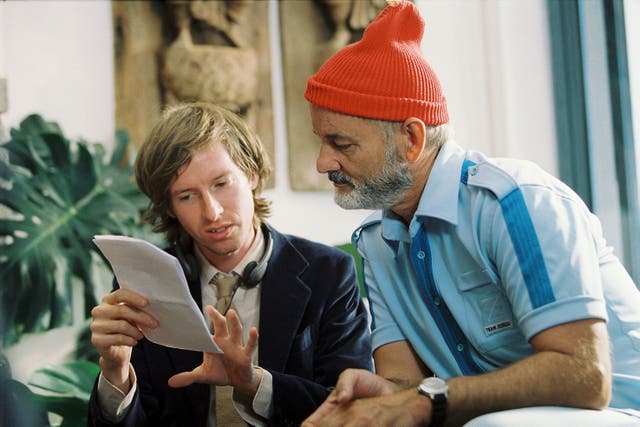 <p>Wes Anderson directs Bill Murray in 2004’s ‘The Life Aquatic with Steve Zissou’</p>