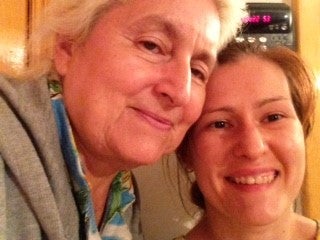Ganna Shamshuryna (left), who lives alone in Kharkiv, northeast Ukraine, has been unable to visit her daughter, Kateryna Shamshuryna-Acland, since 2015