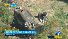 Tiger Woods car crash – latest: Golfer has surgery after accident as Trump leads well-wishers