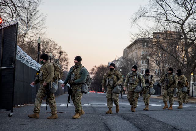 A massive security presence — including thousands of National Guard troops — still surrounds the US Capitol in the wake of the insurrection in January.