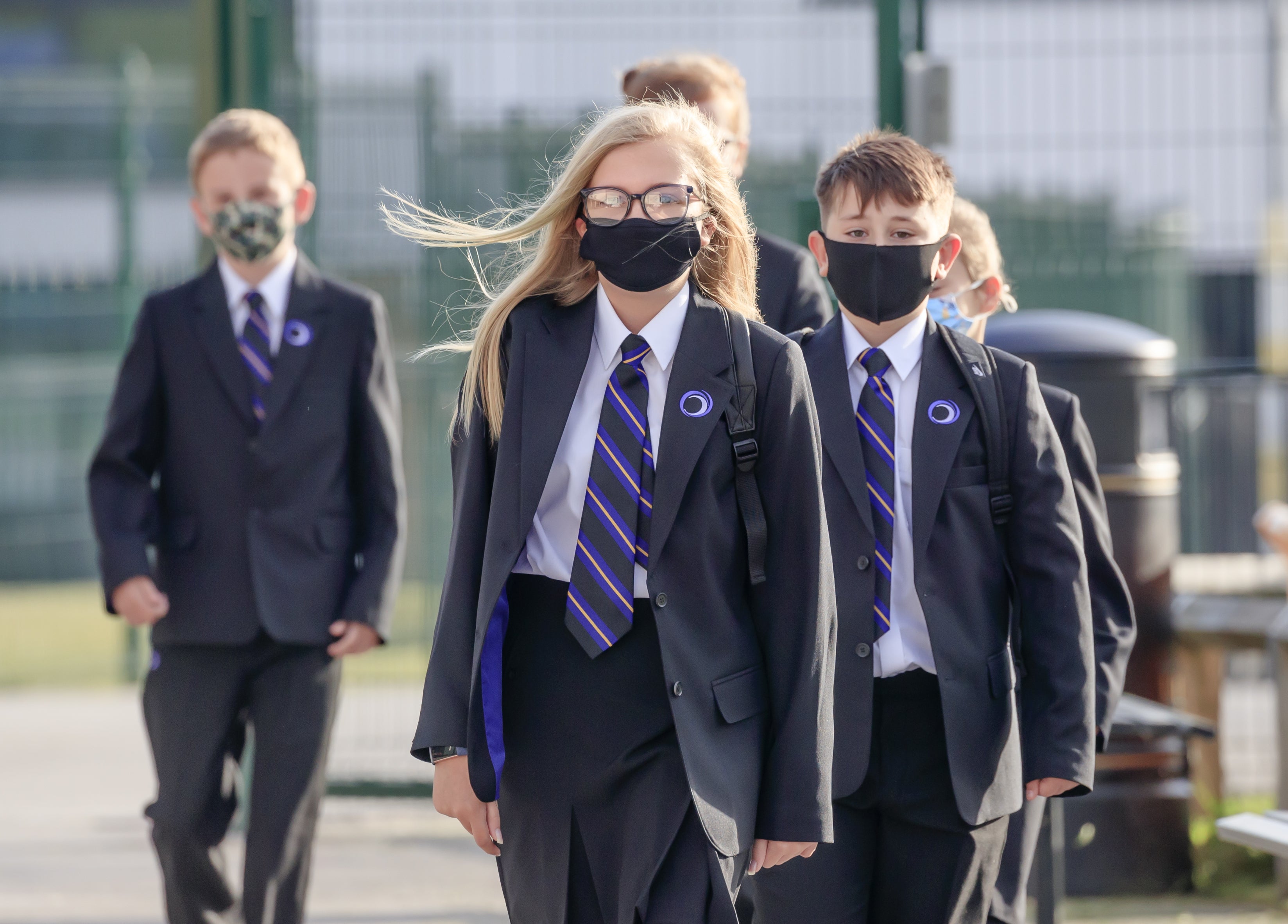 Pupils wear masks at Outwood Academy Adwick in Doncaster