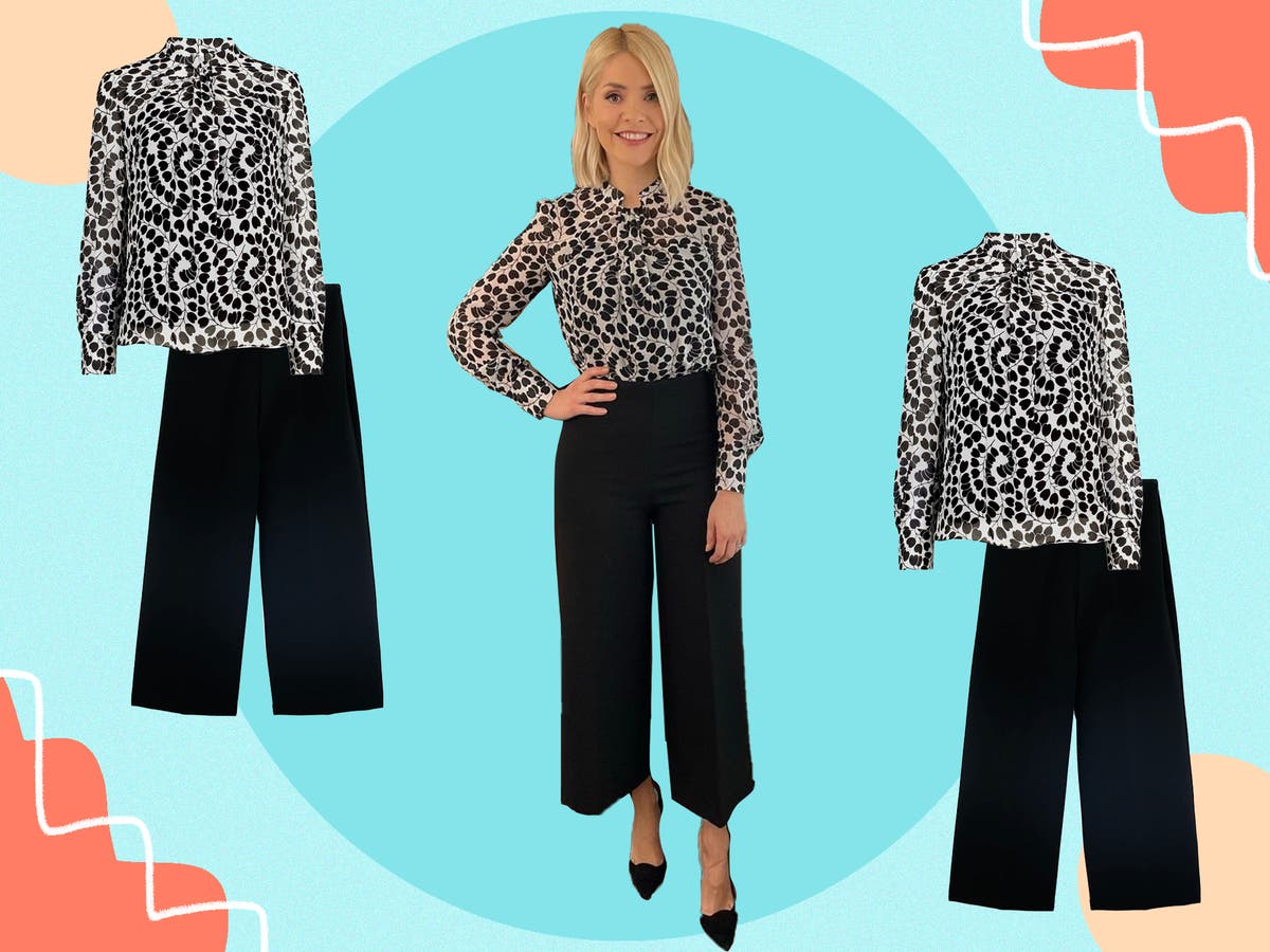 Where to buy Holly Willoughby’s black and white patterned shirt
