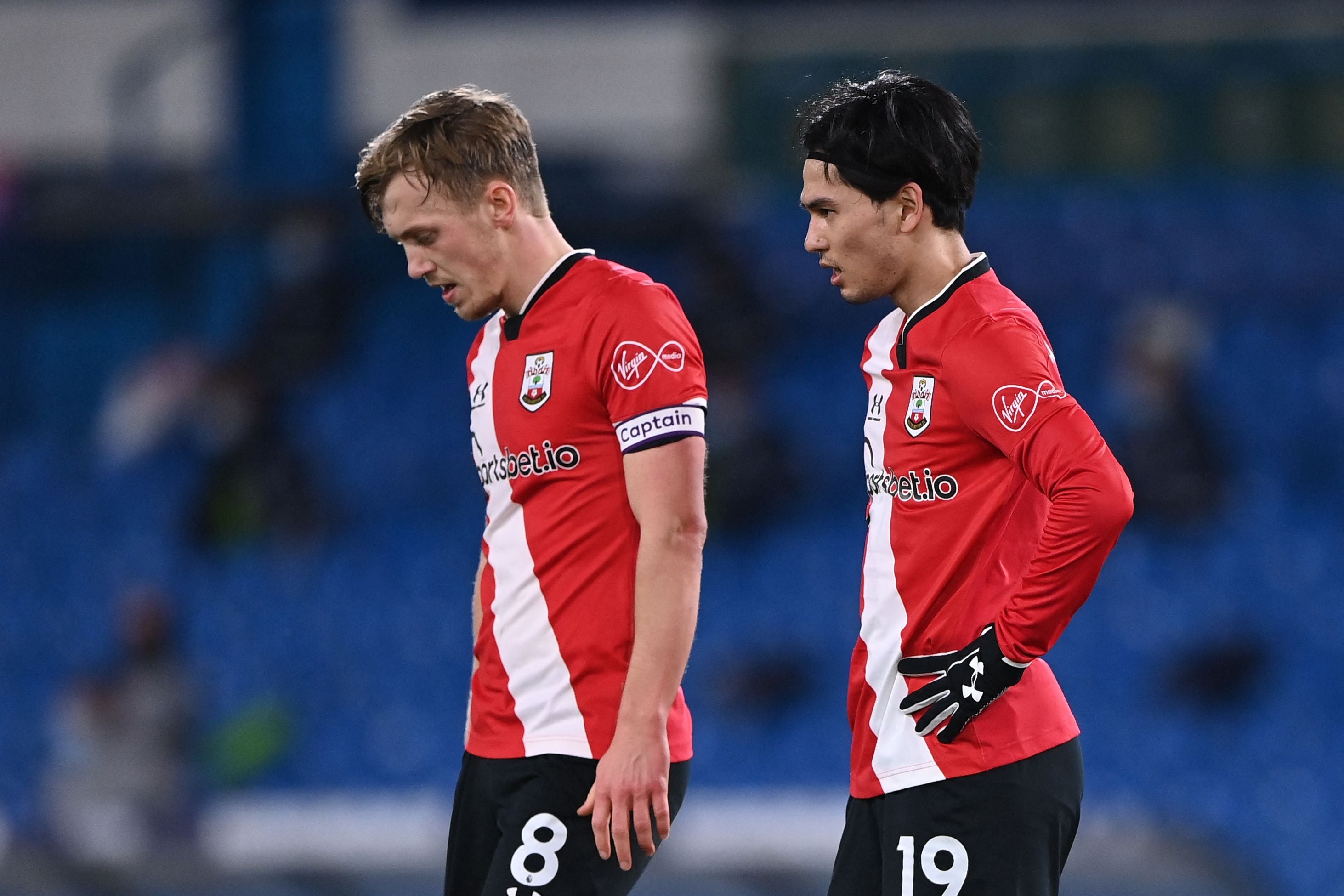 Southampton players struggled against leeds