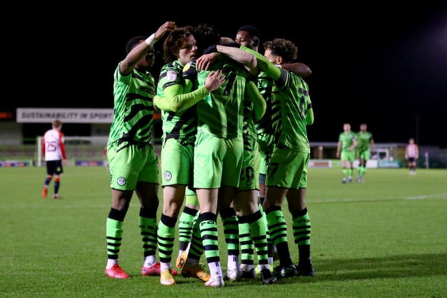 <p>Forest Green Rovers  in action</p>