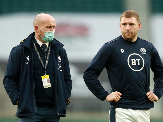 <p>Scotland coach Gregor Townsend and Finn Russell</p>