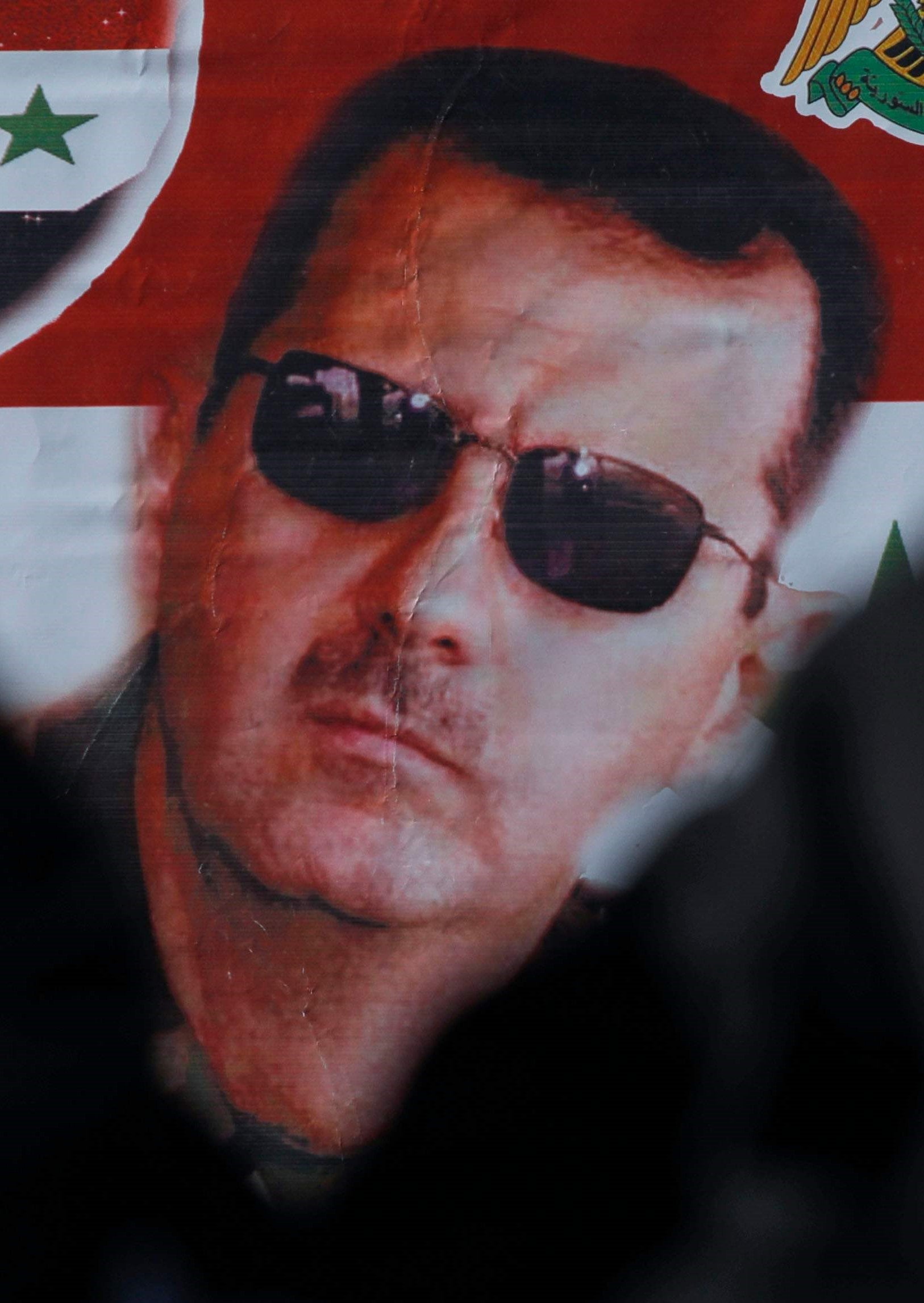 A billboard of Syrian President Bashar Assad
