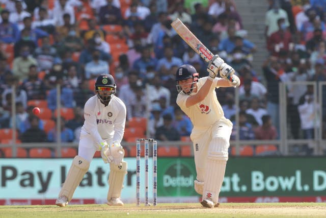 Zak Crawley of England  plays a shot during day one of the third test