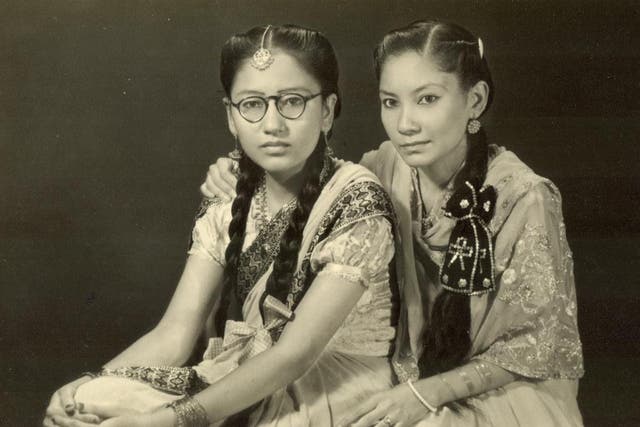 <p>Mehrunnisa Najma (right) in her youth</p>