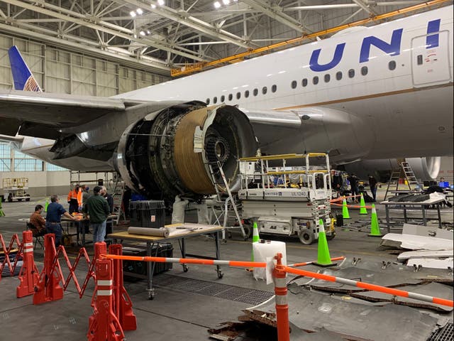 Check in: the United Airlines Boeing 777 involved in Saturday’s emergency landing in Denver