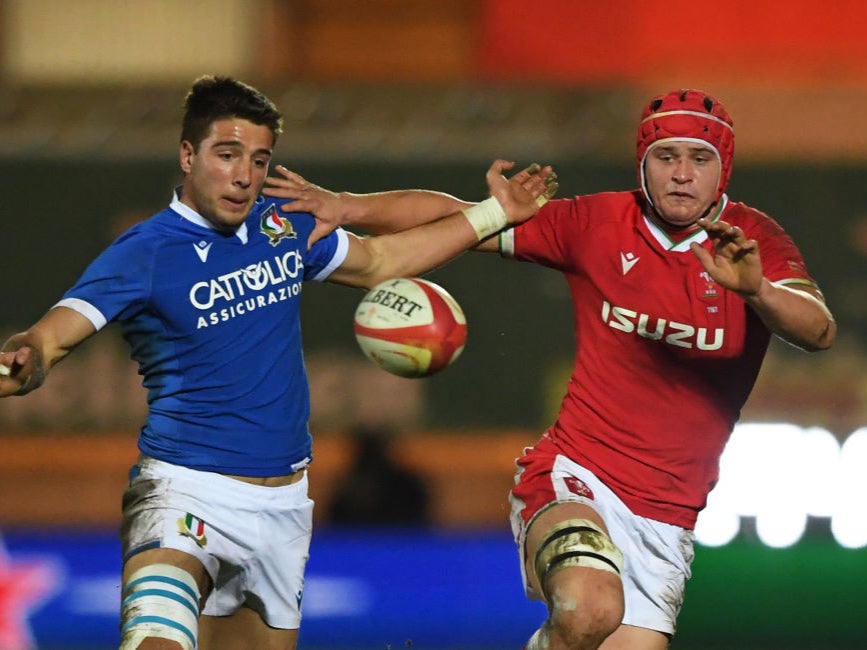 James Botham, Sir Ian’s grandson, in action for Wales