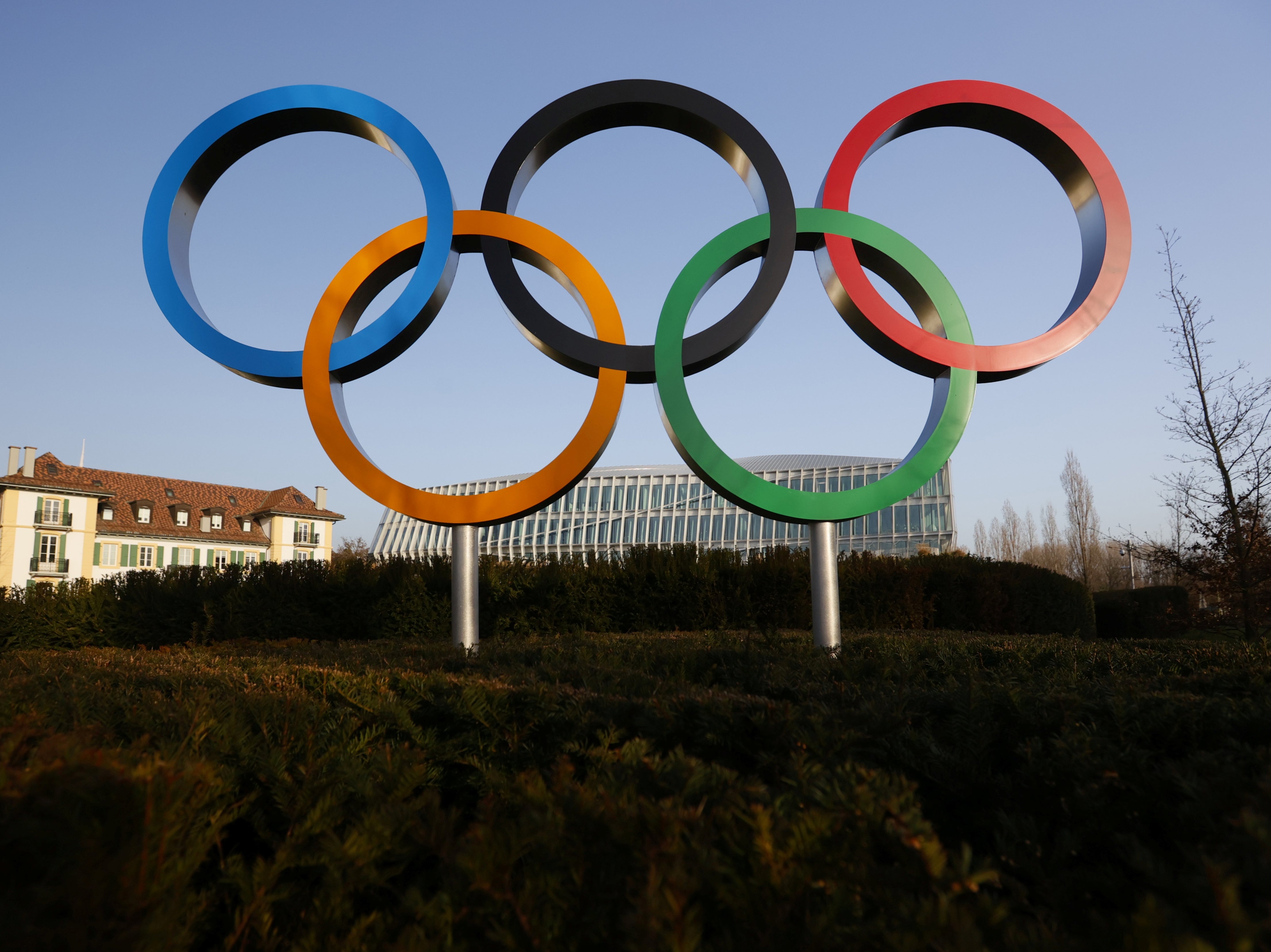 General view of the Olympic rings