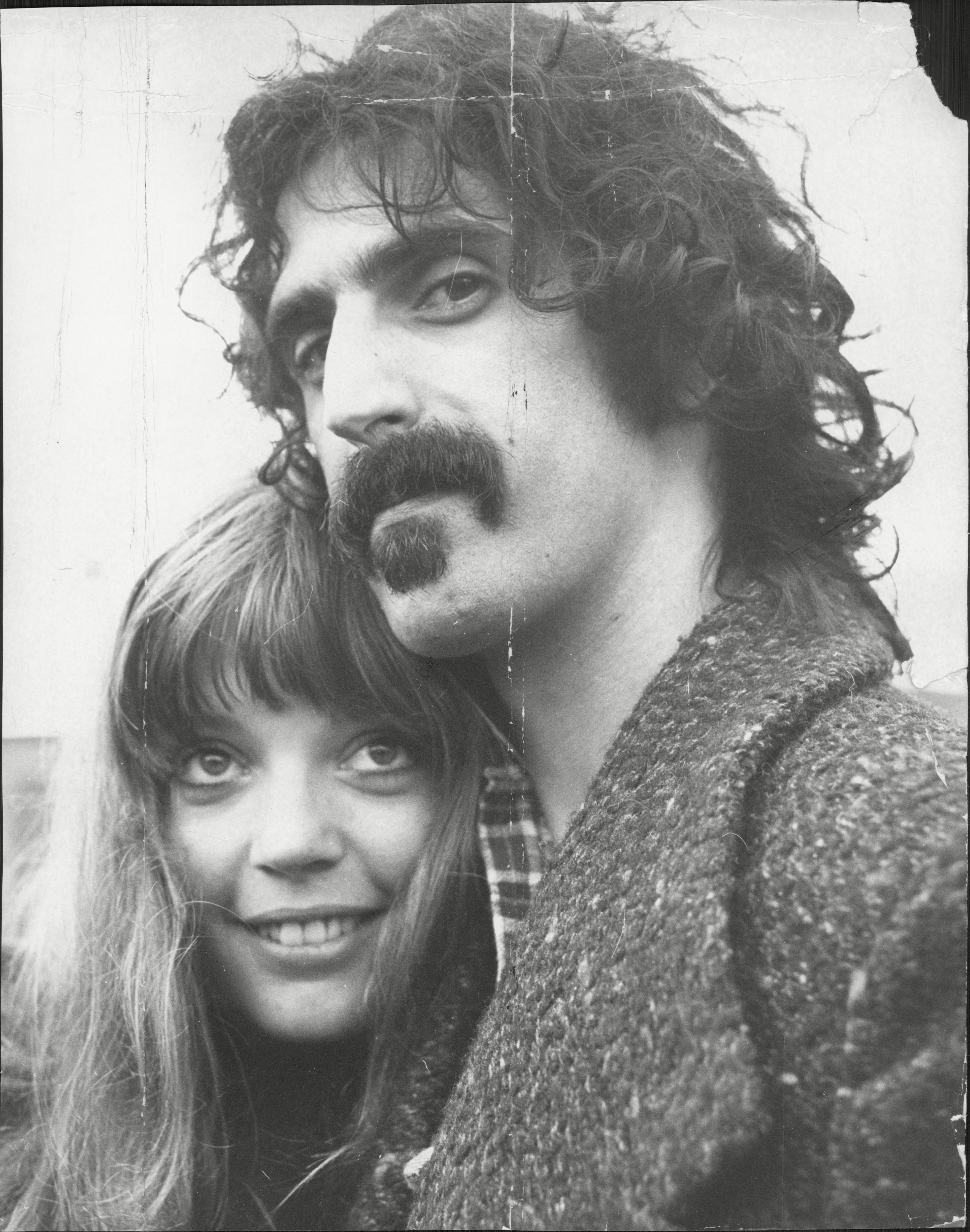 Frank Zappa with his wife Gail Zappa at the Oval Cricket Ground in 1972