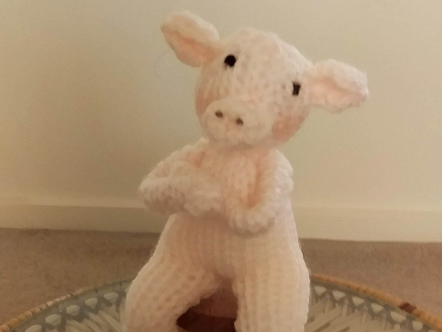 One of Rita Rich-Mulcahy’s woolly pig creations