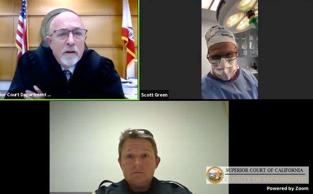<p>Californian doctor calls into virtual courtroom for traffic trial while performing surgery</p>