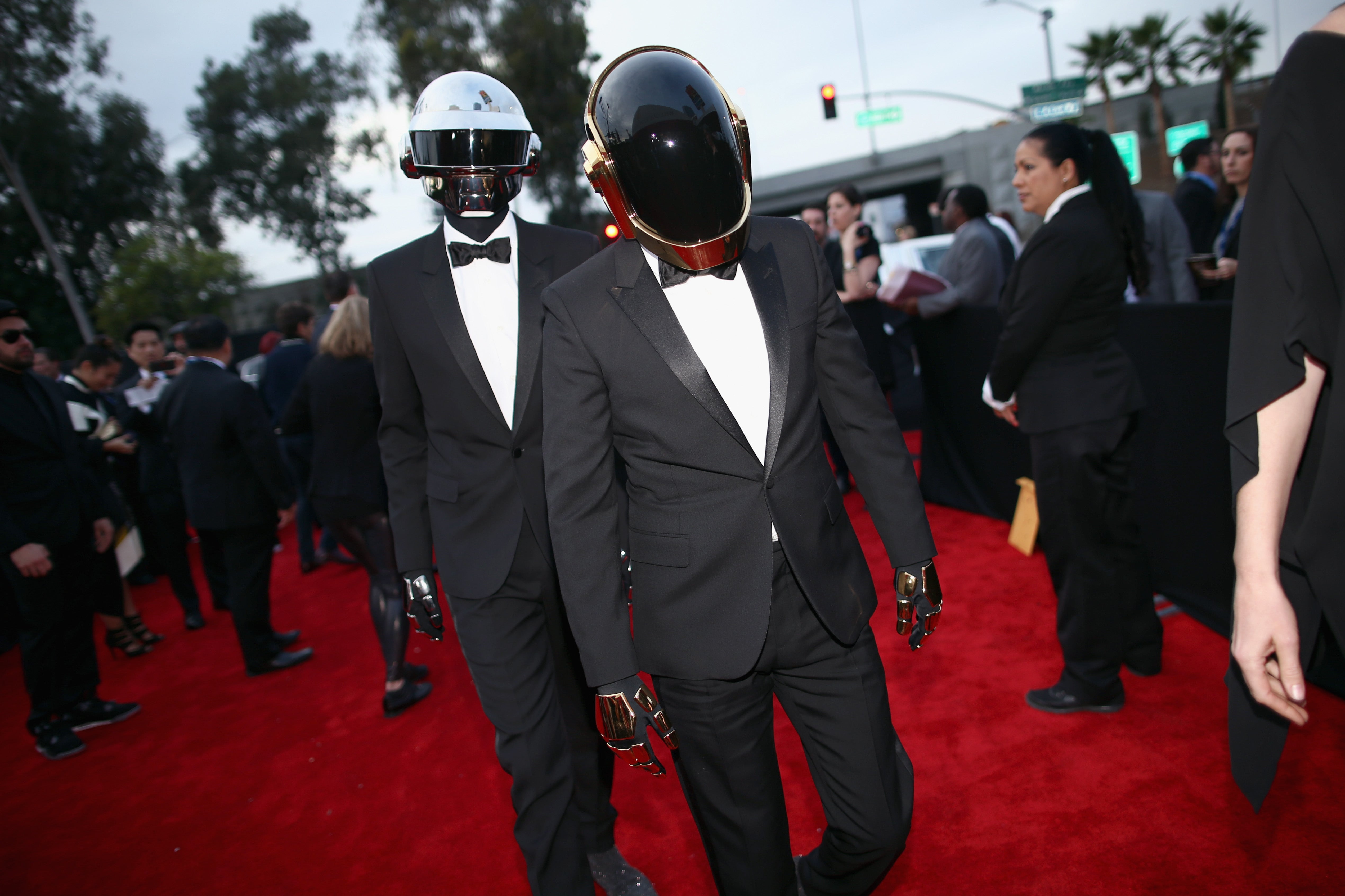 LOS ANGELES, CA - JANUARY 26: Recording artists Daft Punk attend the 56th GRAMMY Awards at Staples Center on January 26, 2014 in Los Angeles, California. (Photo by Christopher Polk/Getty Images for NARAS)