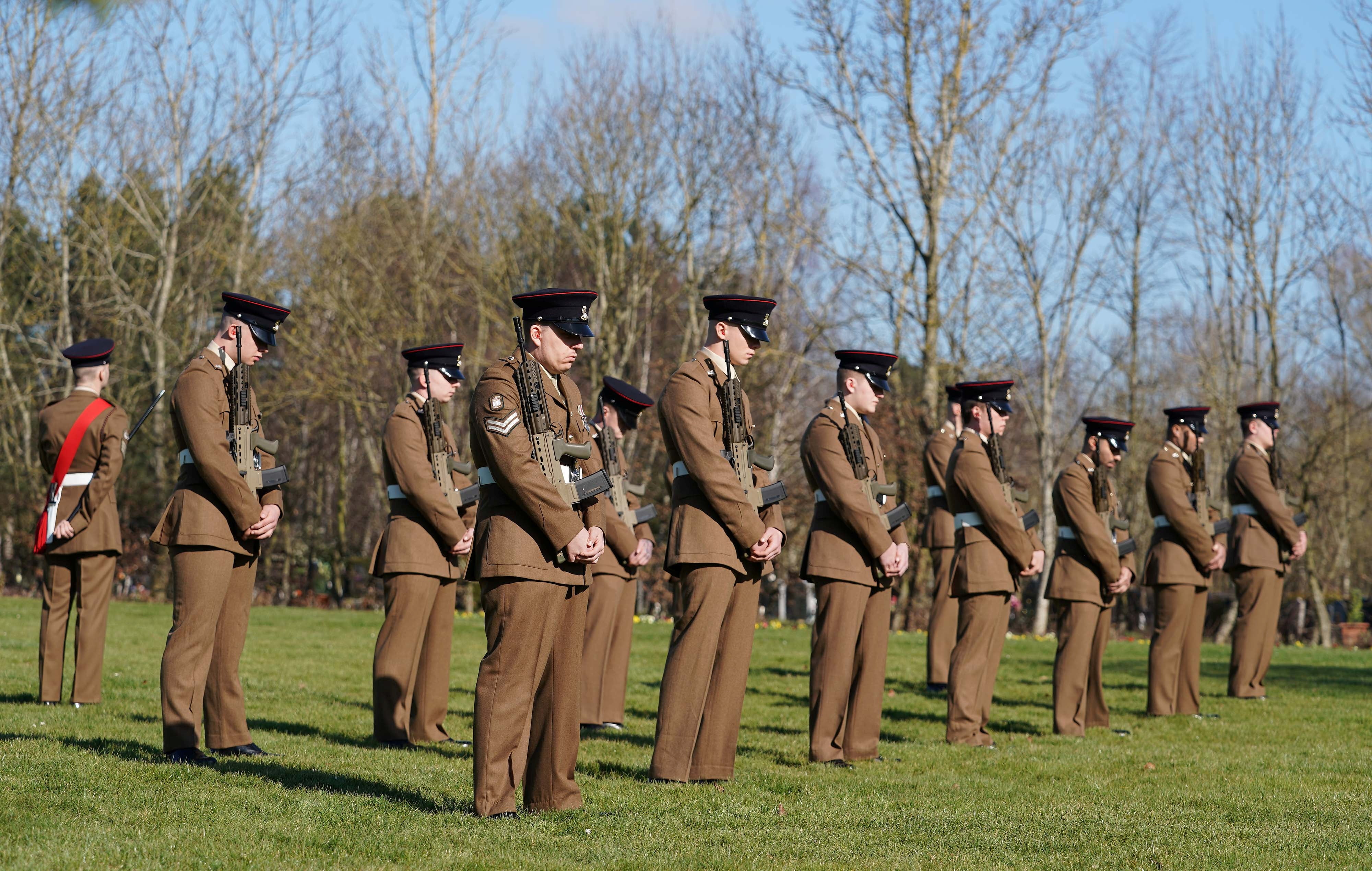 Members of the Armed Forces attended the funeral