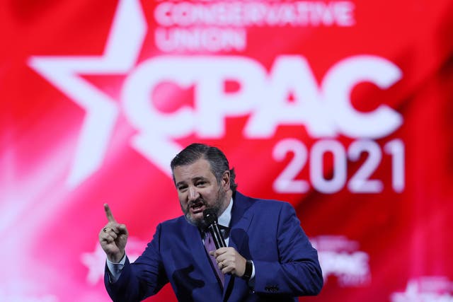 Ted Cruz at CPAC on 26 February 2021 in Orlando, Florida