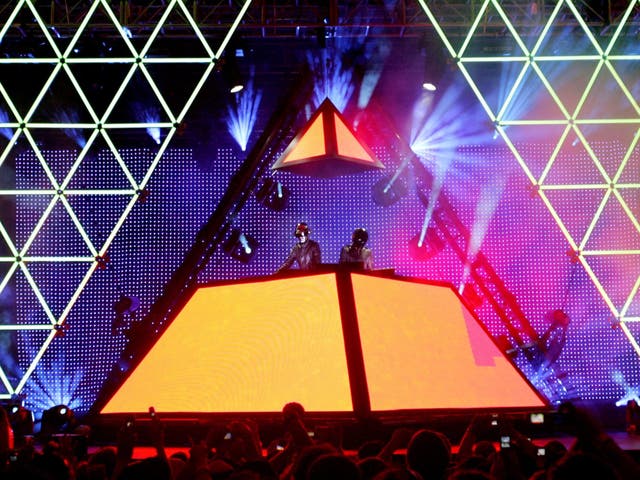 Daft Punk during their famous 2006 Coachella performance
