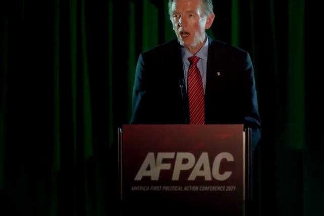 <p>Republican congressman Paul Gosar appearing at AFPAC on Friday</p>