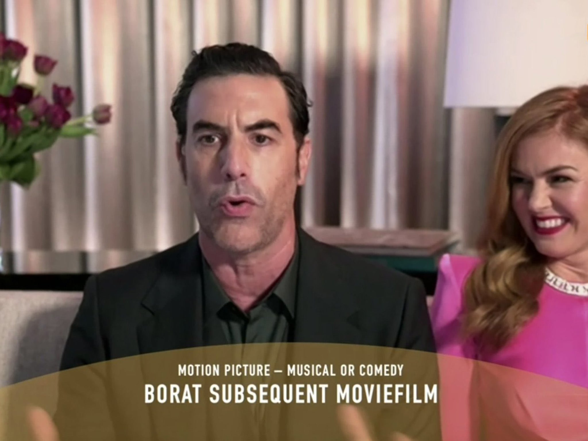 <p>Sacha Baron Cohen  bromeó diciendo que la película “no podría haber sido posible” sin el abogado personal de Donald Trump</p>