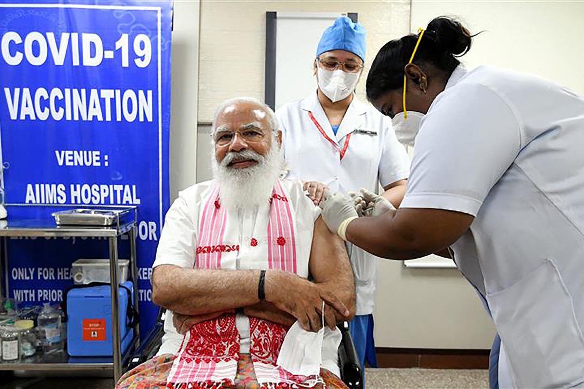 India’s Modi receives first dose of homegrown Covid vaccine in bid to dispel concerns over lack of data