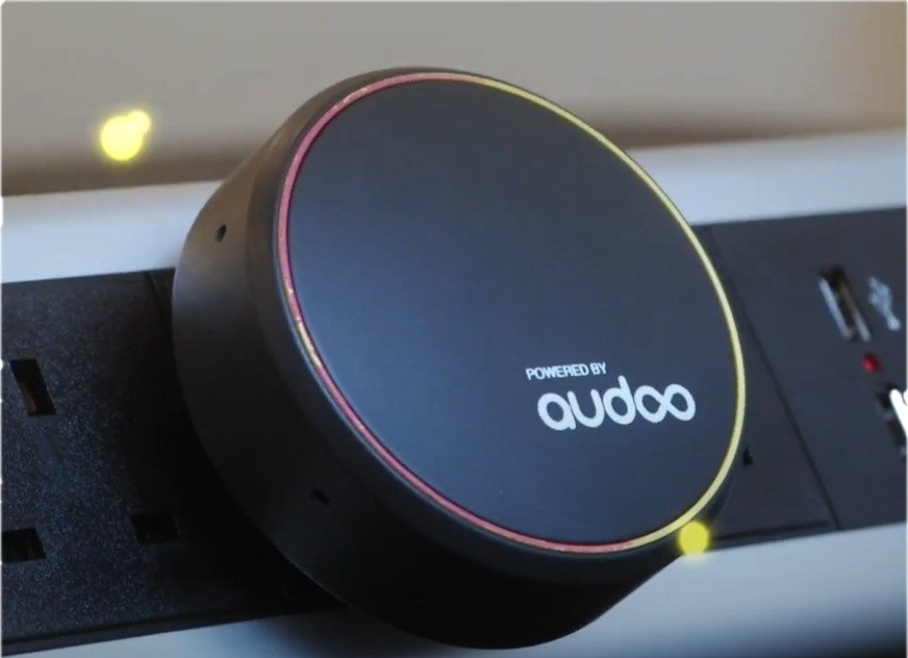 Audoo’s circular microphone array listens to the music and identifies who is playing what