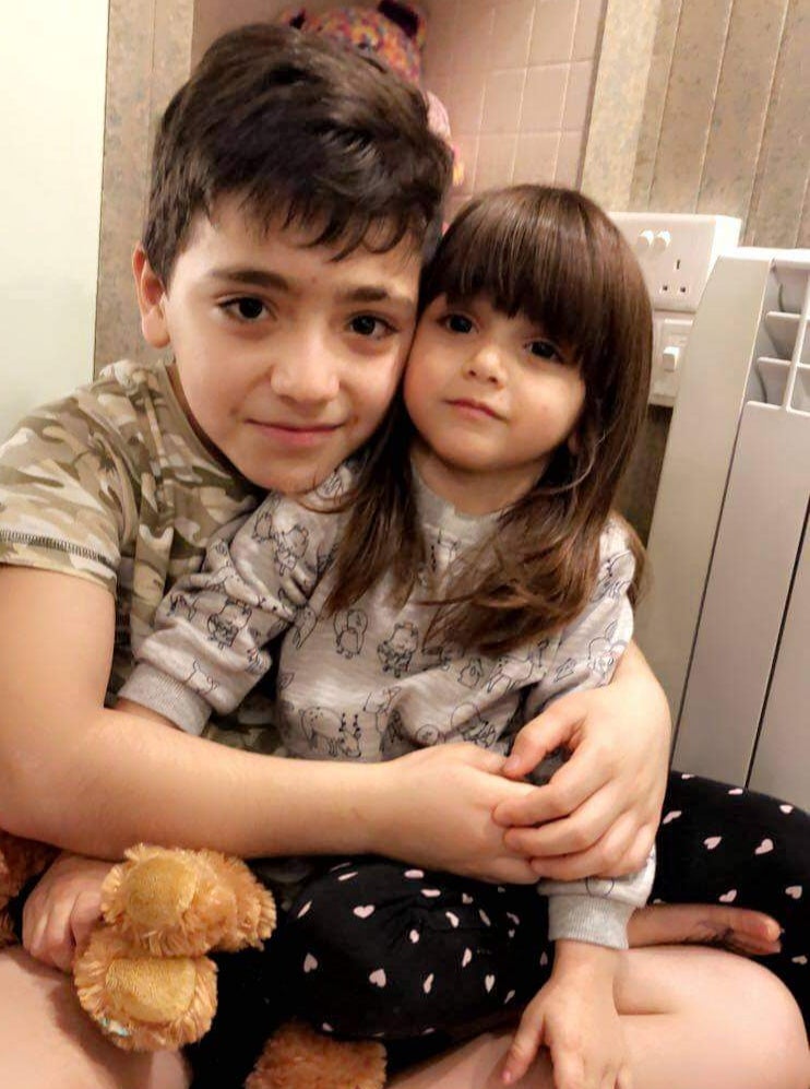 Rupak and Hajar’s children Anas, 10, and Elaria, three