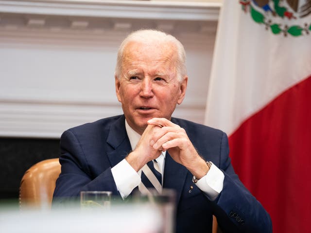 Joe Biden pictured in the Roosevelt Room of the White House on 1 March