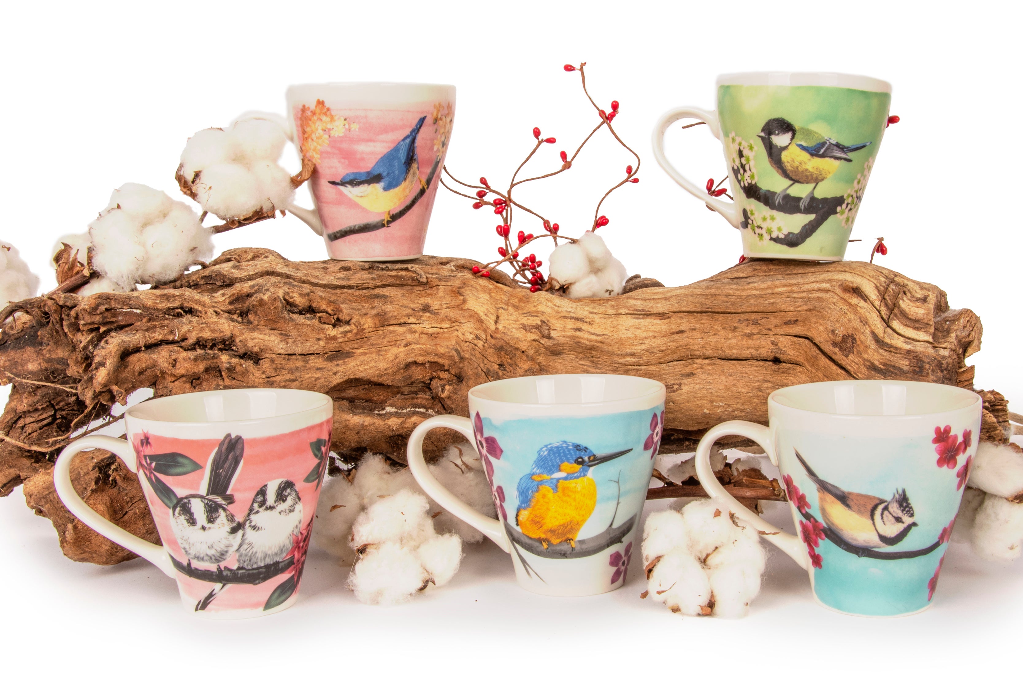 Mug set featuring birds by Myrte (CJ Wildlife/PA)