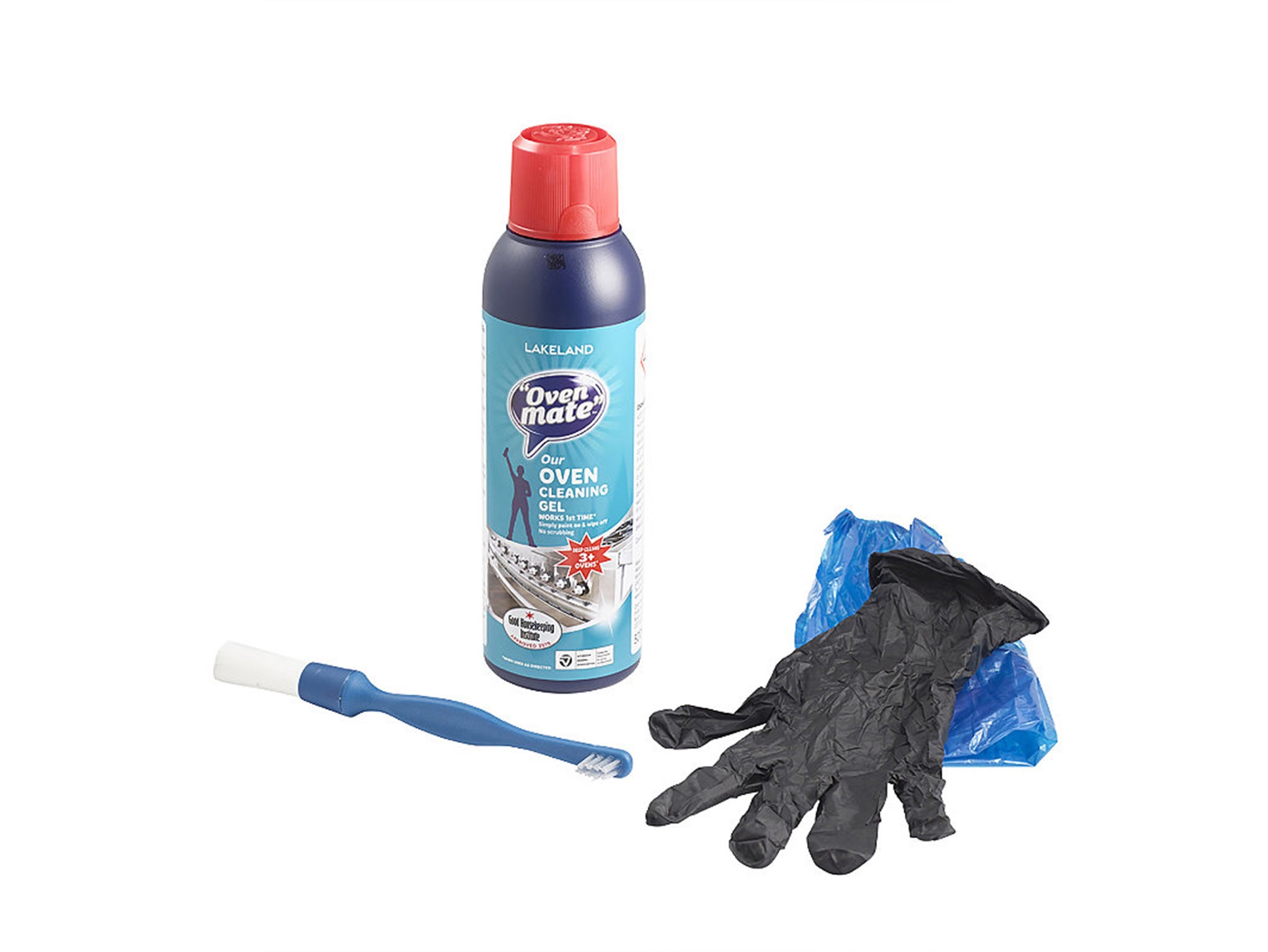 Lakeland Oven Mate Oven Cleaning Gel 500ml Brush and Gloves Cleaning Kit
