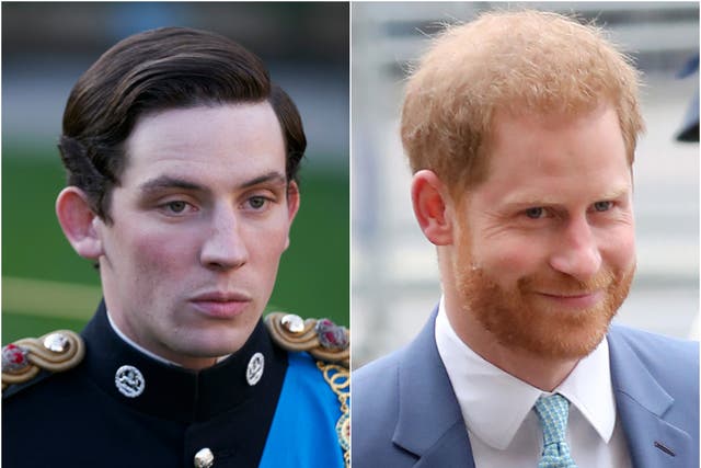 Josh O’Connor in The Crown and Prince Harry