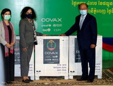 First COVAX vaccines arrive in Cambodia from India 
