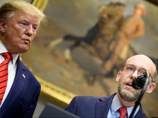 <p>Trump says he’s meeting with OMB Director Russell Vought (pictured at right) about the widespread layoffs he has threatened in retaliation against Democrats during the government shutdown</p>