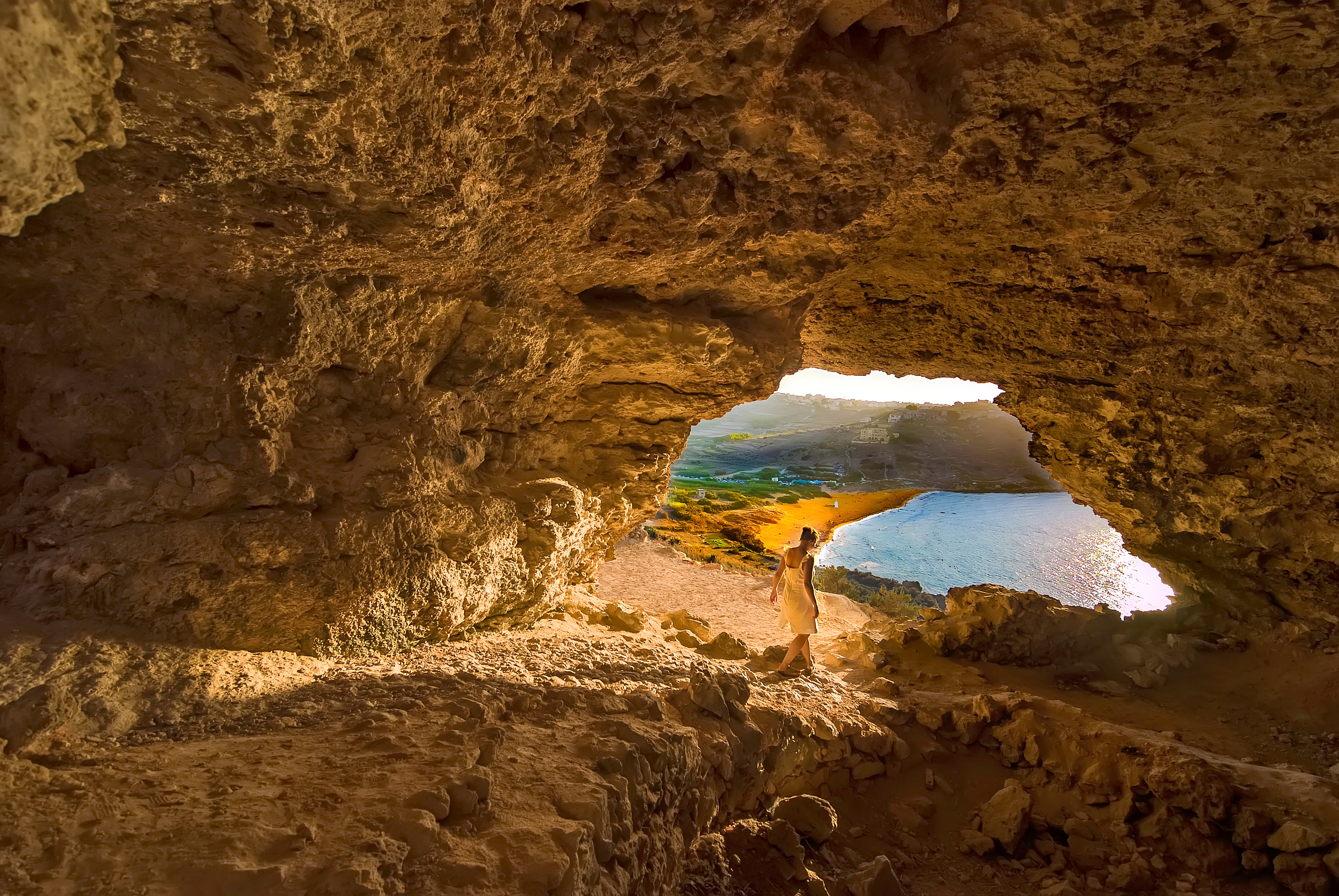 Natural beauty: Views over Ramla Bay’s red-gold sand