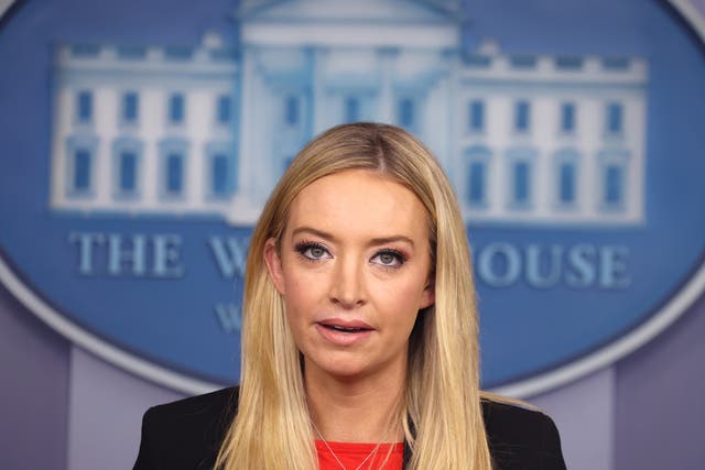 <p>Kayleigh McEnany in the White House in January</p>