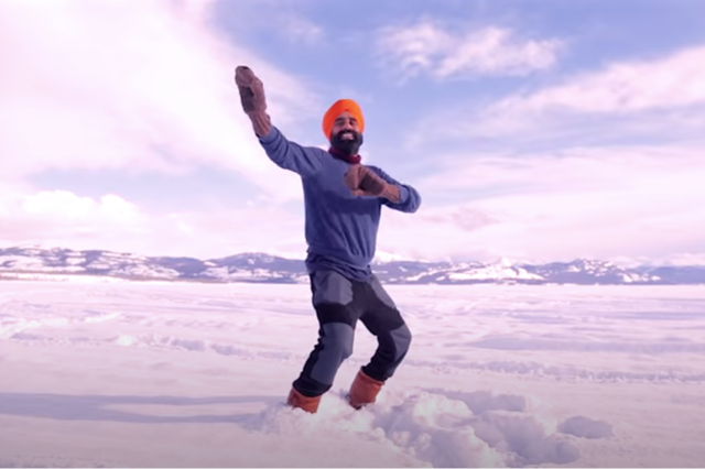 <p>Gurdeep Pandher, from <a href="https://www.independent.co.uk/topic/yukon">Yukon</a>, shared his delight in receiving the vaccine and received praise for spreading joy through Bhangra.</p>