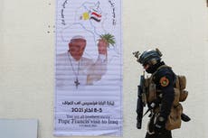 Rockets pound airbase hosting US troops in Iraq, two days before Pope visit starts