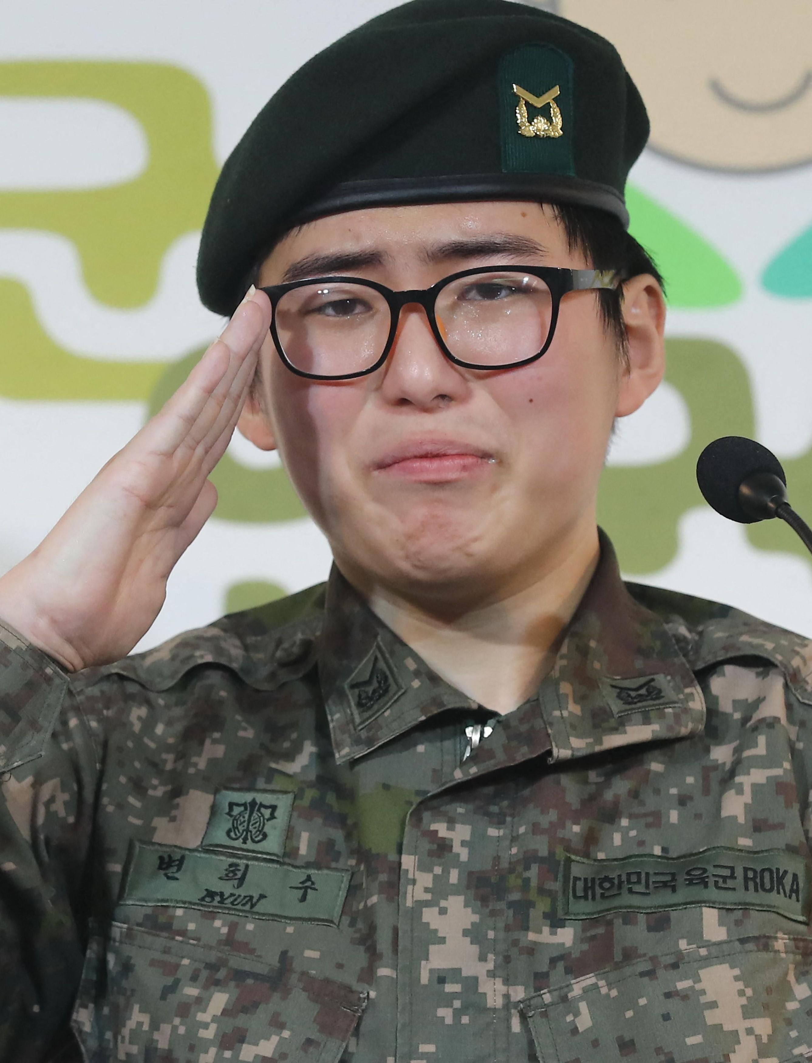 File: Late Byun Hee-soo in January 2020 at a press conference in Seoul. The transgender soldier was found dead on 3 March 2021