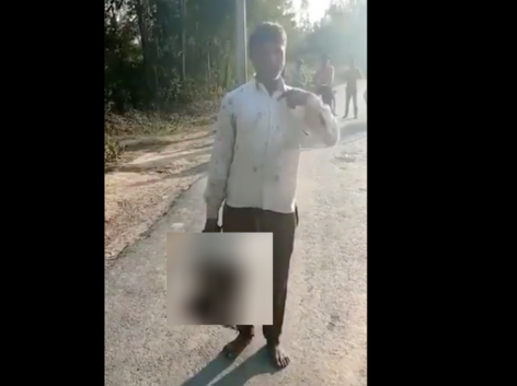 Trigger Warning: A man walks to police station holding severed head of his daughter in northern India, arrested by police